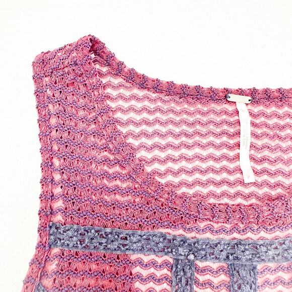 Free People Crotchet Peplum Top Bohemian Style SIze S - Picture 3 of 5